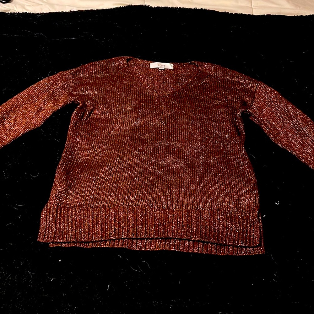 LOFT sweater that’s gold and copper. Size XS.